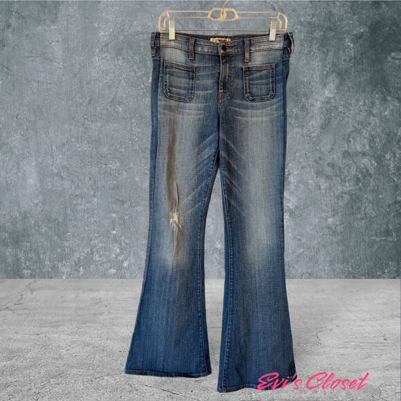 Guess Jeans Flared Denim Vintage Y2K Size 29 Flat Front - Picture 1 of 13